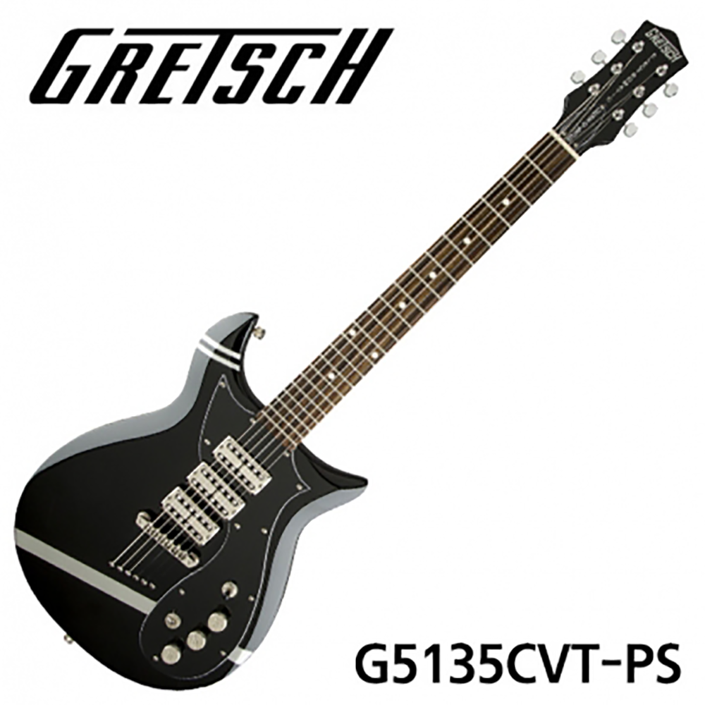 Gretsch 그레치 일렉기타 G5135CVT-PS Black with Pewter Stripes 색상