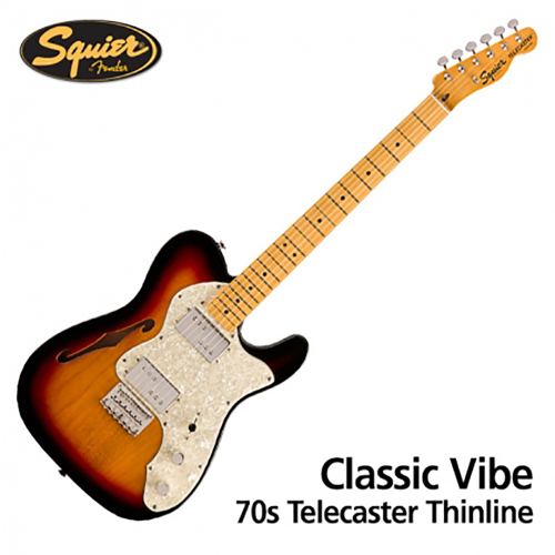 Squier 스콰이어 Classic Vibe 70s Telecaster Thinline 일렉기타 3 Color Sunburst 색상